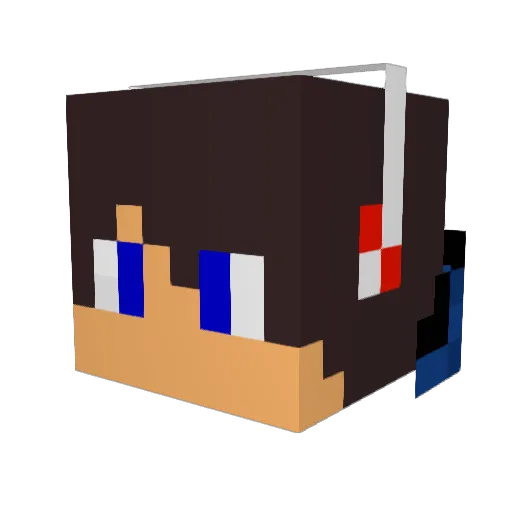 MikGames Minecraft avatar head, 3D render