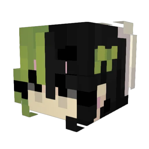 MikaChan_JP Minecraft avatar head, 3D render