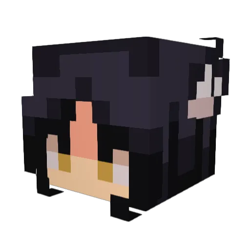 MikaHeart Minecraft avatar head, 3D render