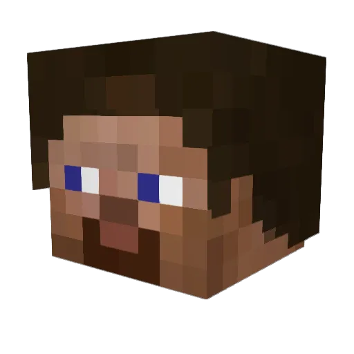 MikaLuis Minecraft avatar head, 3D render