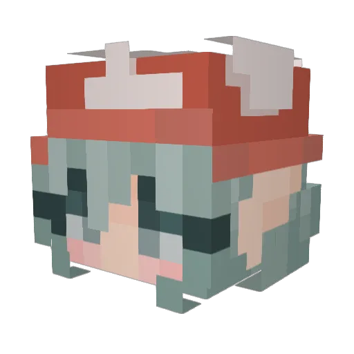 MikaPogs Minecraft avatar head, 3D render
