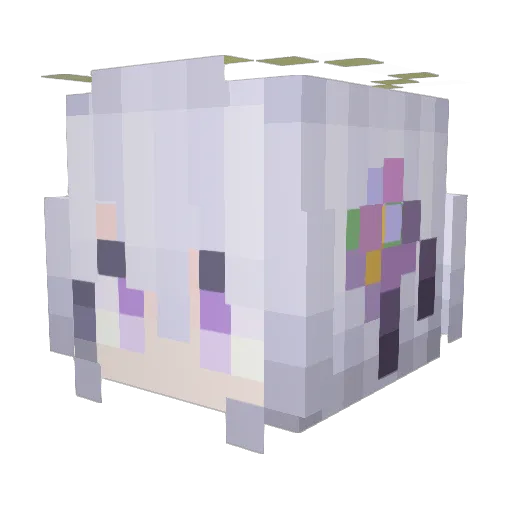 MikaQAQ Minecraft avatar head, 3D render