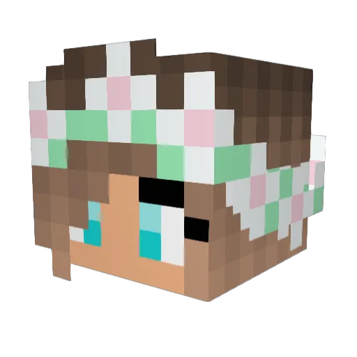 MikaWayashi Minecraft avatar head, 3D render