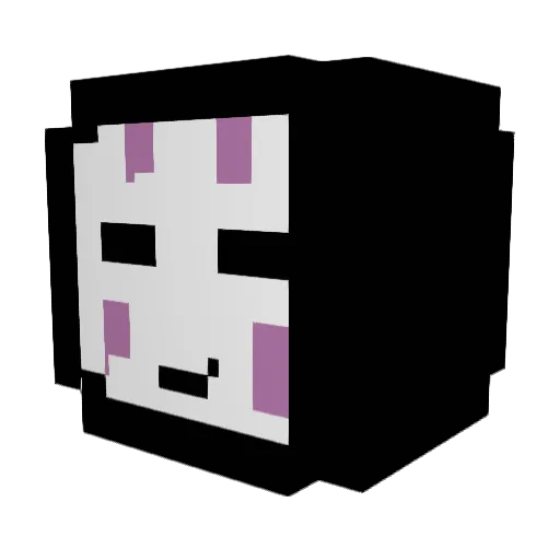 Mikacado Minecraft avatar head, 3D render