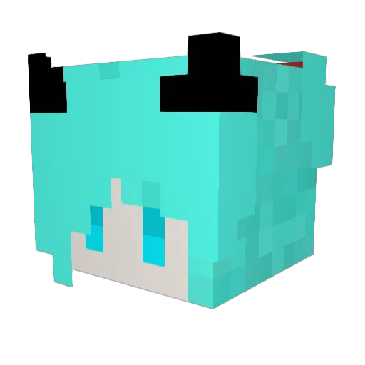 Mikafeina Minecraft avatar head, 3D render
