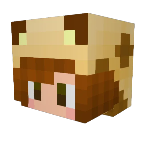 Mikakirin Minecraft avatar head, 3D render