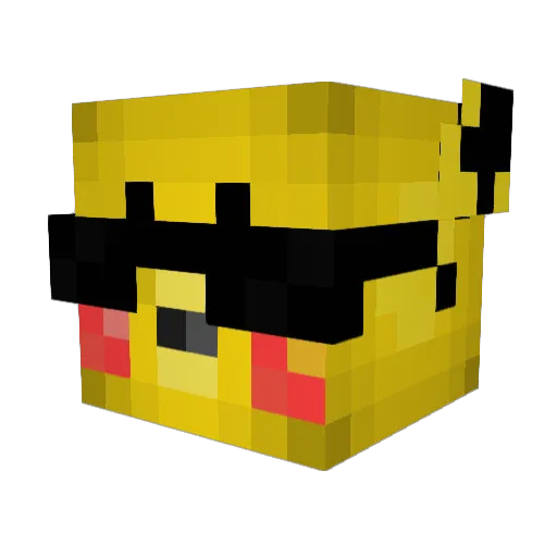 MikanNoob Minecraft avatar head, 3D render