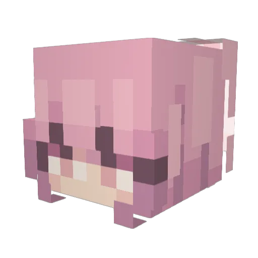 MikarasuVT Minecraft avatar head, 3D render