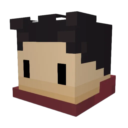 Mikaxler Minecraft avatar head, 3D render