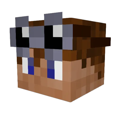 Mikcah Minecraft avatar head, 3D render