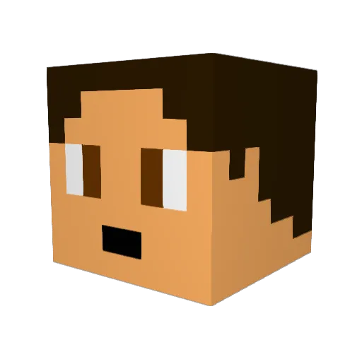 MikeGreeley Minecraft avatar head, 3D render