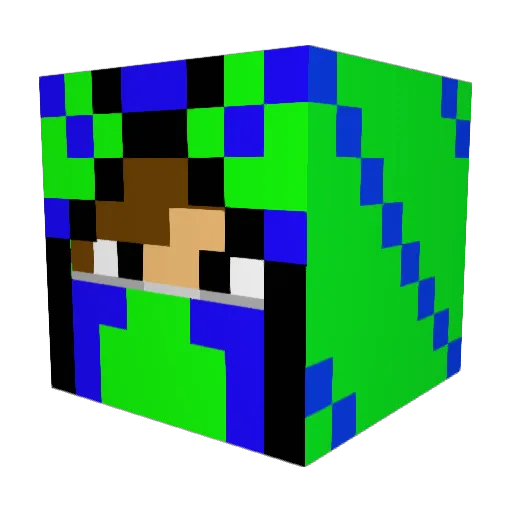 MikeLoLWest Minecraft avatar head, 3D render