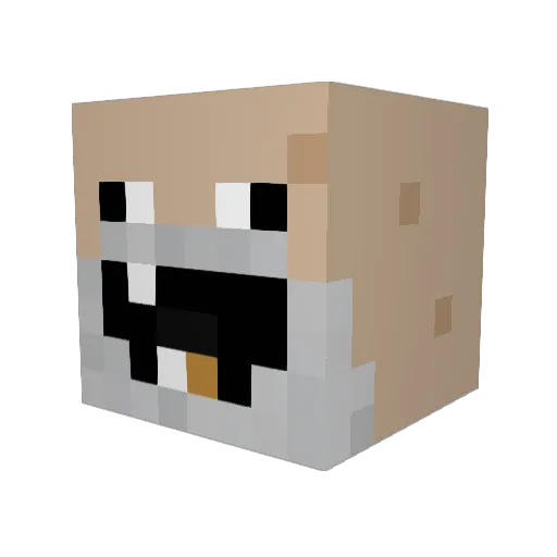 MikeTheVoice Minecraft avatar head, 3D render