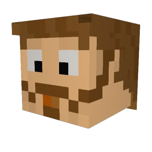 Mikebruvv Minecraft avatar head, 3D render