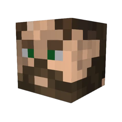 Mikeros Minecraft avatar head, 3D render