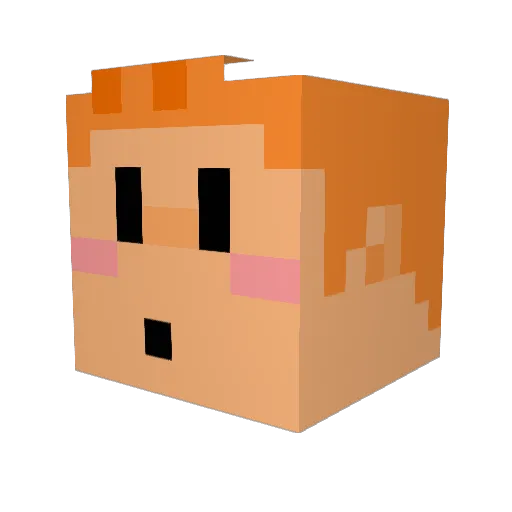 Mikeysoft Minecraft avatar head, 3D render