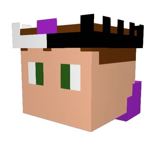 Miki9Miki7 Minecraft avatar head, 3D render