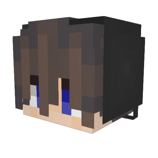 MikiLis Minecraft avatar head, 3D render
