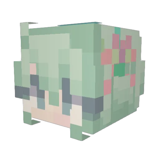 MikiLovesWxS Minecraft avatar head, 3D render