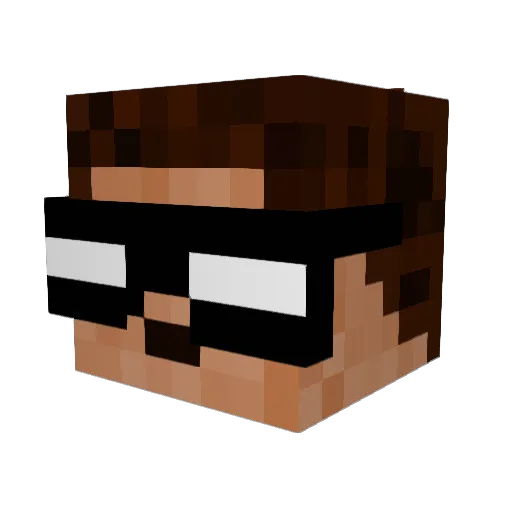 MikiMoss Minecraft avatar head, 3D render