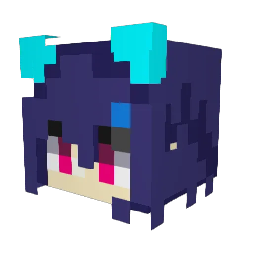 MikiSou Minecraft avatar head, 3D render