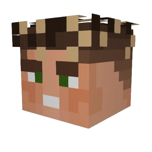 MikiYT Minecraft avatar head, 3D render