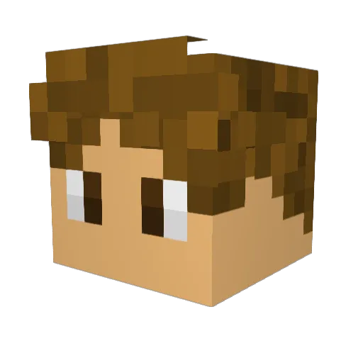 Miki_W Minecraft avatar head, 3D render