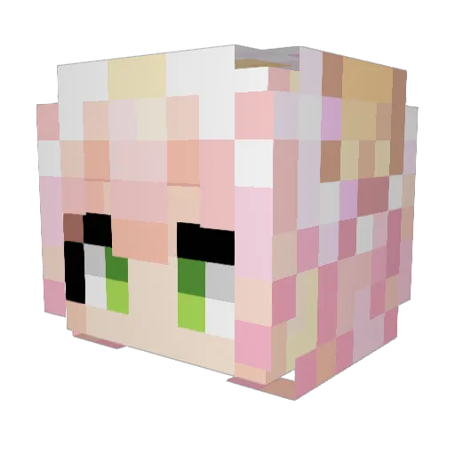 Mikibobo Minecraft avatar head, 3D render