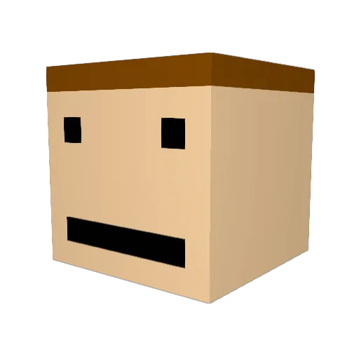 MikieSteve Minecraft avatar head, 3D render