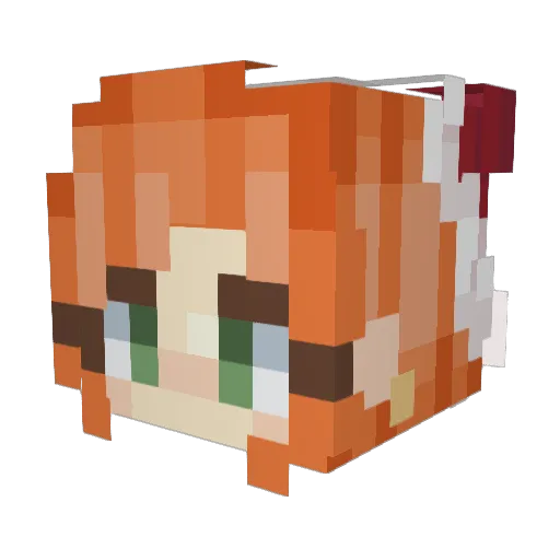 Mikiiroi Minecraft avatar head, 3D render