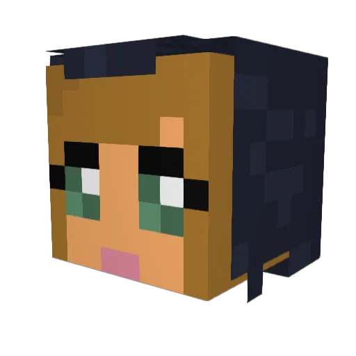 Mikirabbit Minecraft avatar head, 3D render