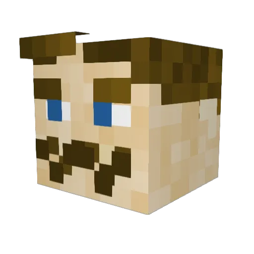 MikkelFJ Minecraft avatar head, 3D render