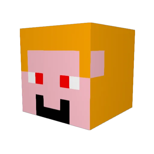 Mikkelobel Minecraft avatar head, 3D render