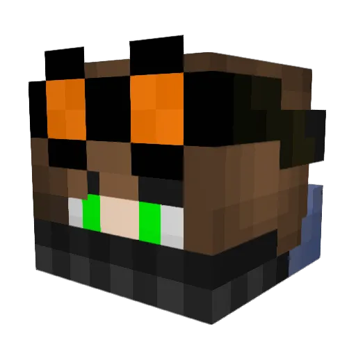 Mikkerowave Minecraft avatar head, 3D render