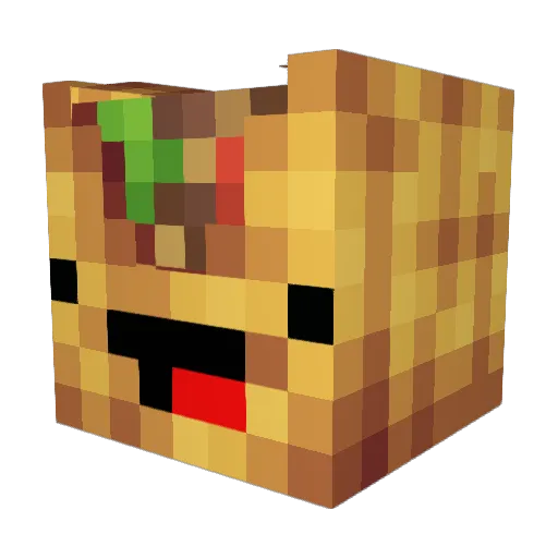 Mikloboy Minecraft avatar head, 3D render