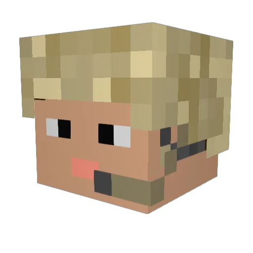 Mikluvin Minecraft avatar head, 3D render