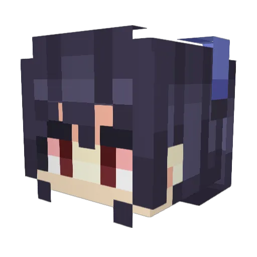 MikoHecate Minecraft avatar head, 3D render