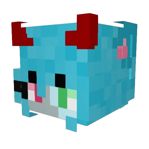 MikoMiiChu Minecraft avatar head, 3D render