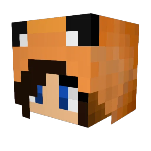 MikoMilka Minecraft avatar head, 3D render