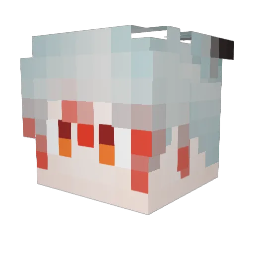 Mikogami_Gin Minecraft avatar head, 3D render