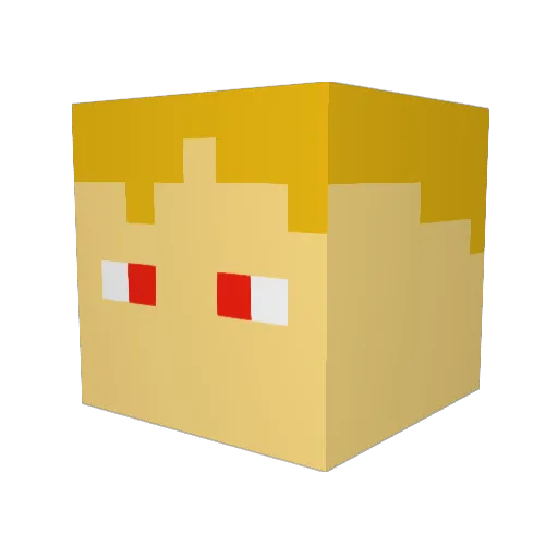 Mikopro17 Minecraft avatar head, 3D render