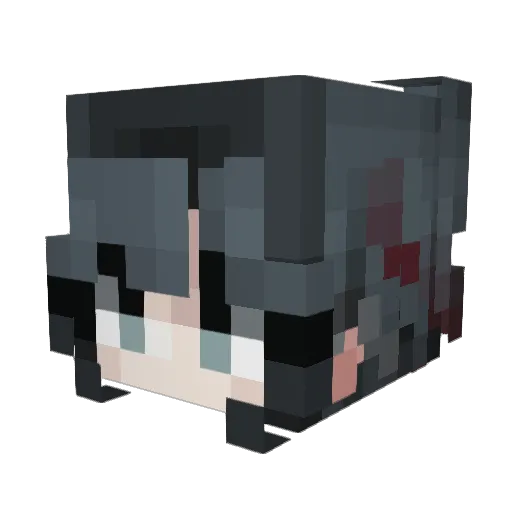 Mikou_cosplay Minecraft avatar head, 3D render