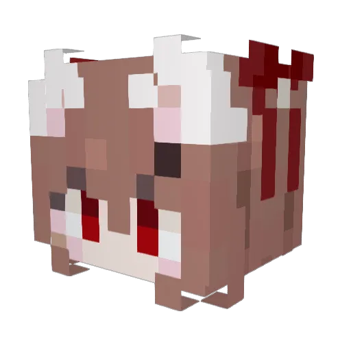 Mikowww Minecraft avatar head, 3D render