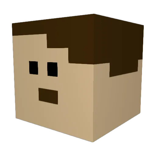 Mikox0409 Minecraft avatar head, 3D render