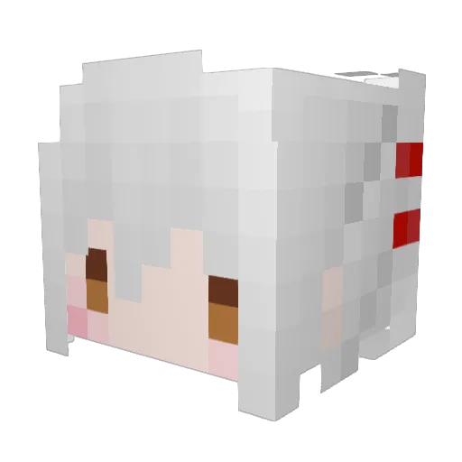 Mikoyo Minecraft avatar head, 3D render