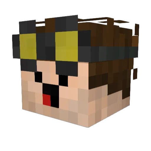 Mikronik Minecraft avatar head, 3D render