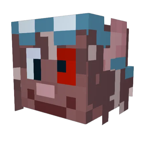 Mikroroa Minecraft avatar head, 3D render