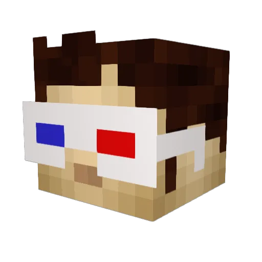 MikrowellenPete Minecraft avatar head, 3D render