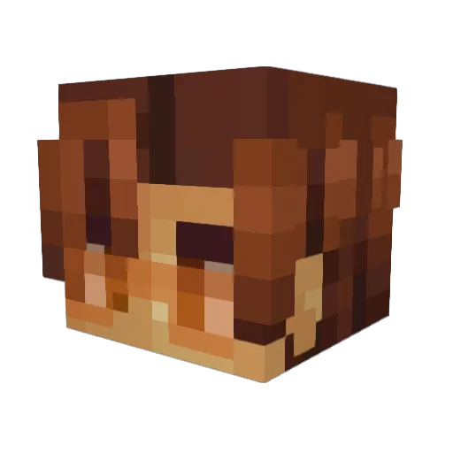 Miksed Minecraft avatar head, 3D render