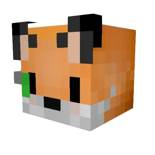 Miksh1 Minecraft avatar head, 3D render